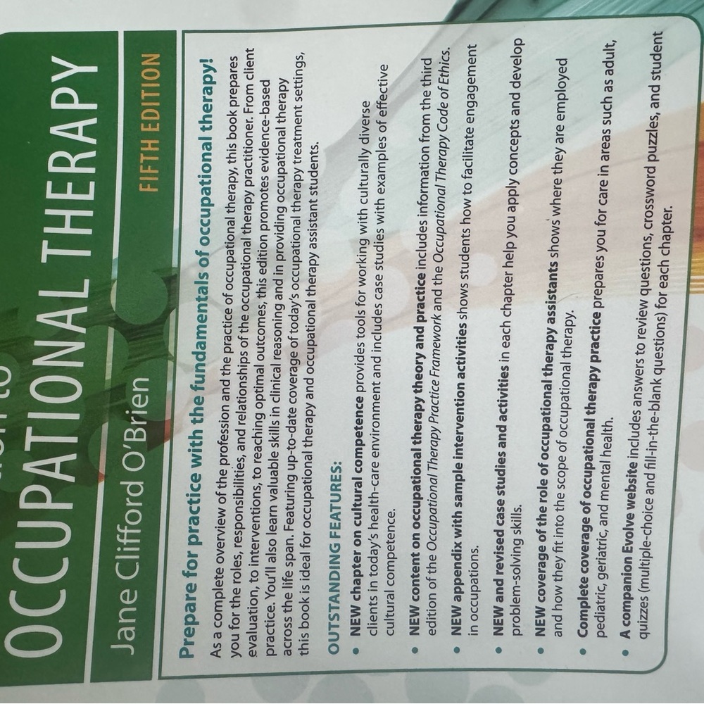 Introduction to Occupational Therapy Textbook - Picture 2 of 2